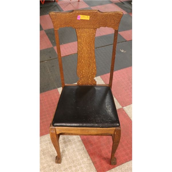 1920S OAK UPHOLSTERED SIDE CHAIR