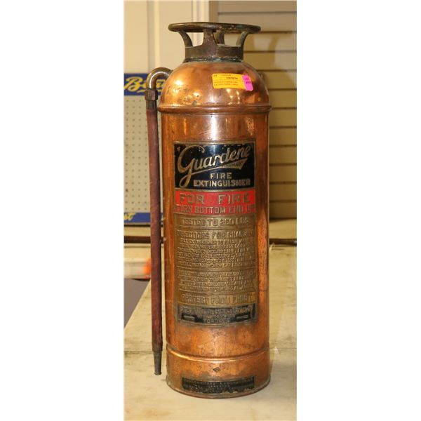 ANTIQUE COPPER FIRE EXTINGUISHER LARGE