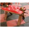 Image 1 : VINTAGE MIDDLE EASTERN STOOL W/BRASS CAMEL DETAIL