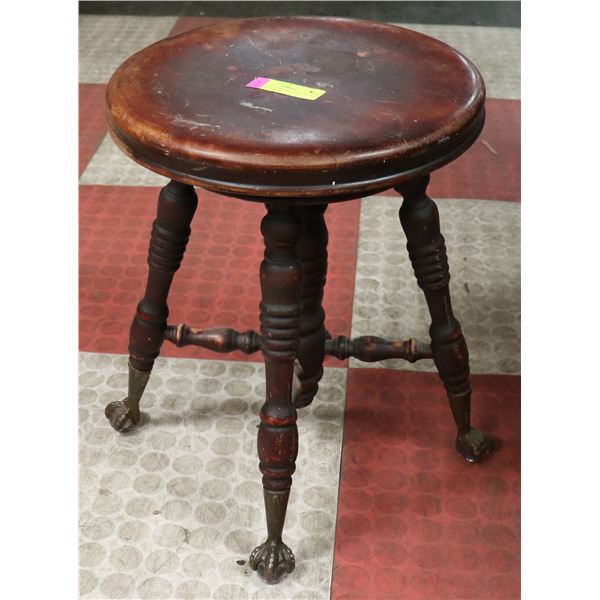 ANTIQUE CLAW FOOT PIANO STOOL PROJECT NEEDS