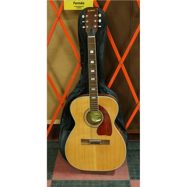 VINTAGE JAPAN KAWAI ACOUSTIC GUITAR W SOFT CASE
