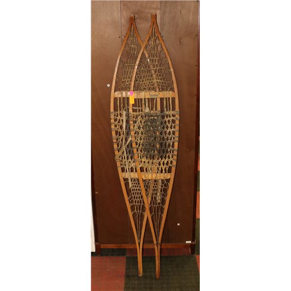 PAIR OF ANTIQUE SNOW SHOES CATGUT