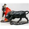 Image 1 : 1950S BULL AND BULL FIGHTER STATUES CAST PAINTED