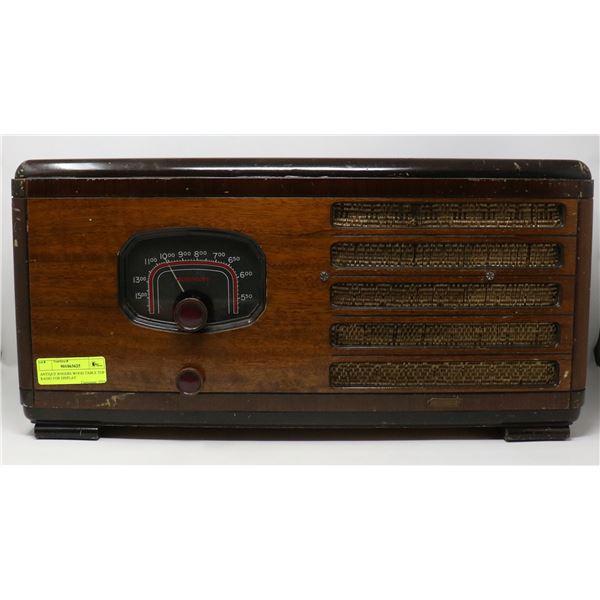 ANTIQUE ROGERS WOOD TABLE TOP RADIO FOR DISPLAY