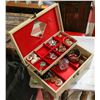 Image 2 : ESTATE JEWELLERY BOX WITH VARIOUS ITEMS