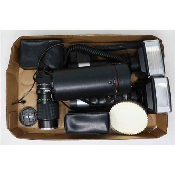 TRAY LOT ASSORTED CAMERA ACCESSORIES