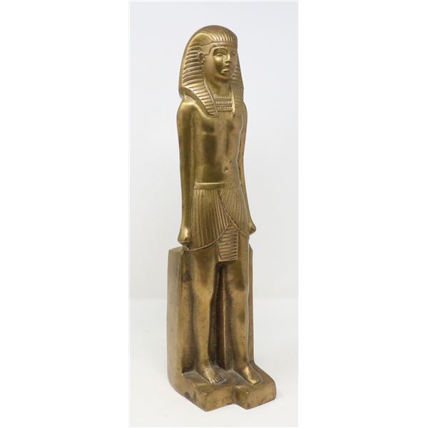 EGYPTIAN STATUE BRASS 14 IN TALL DECOR