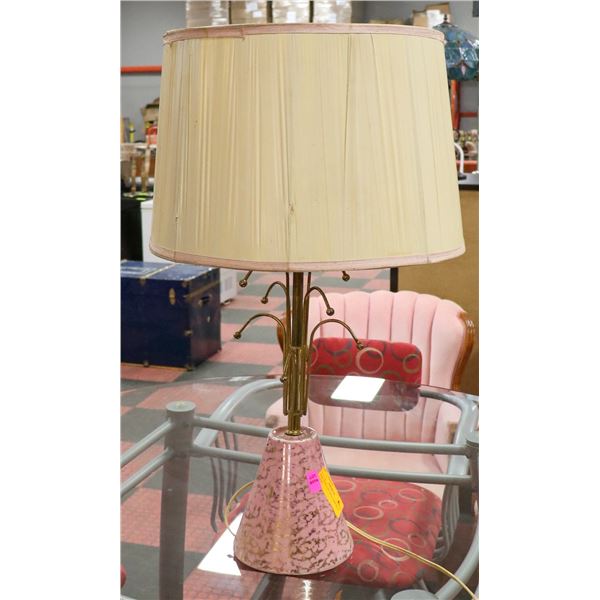 1950S PINK TONE MCM LAMP WITH SHADE