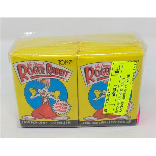 BUNDLE OF ROGER RABBIT TRADING CARDS IN PACKAGE