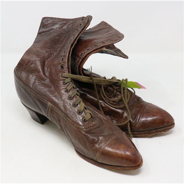 ANTIQUE VICTORIAN LADIES LACE BOOTS SZ 5.5 SOFT