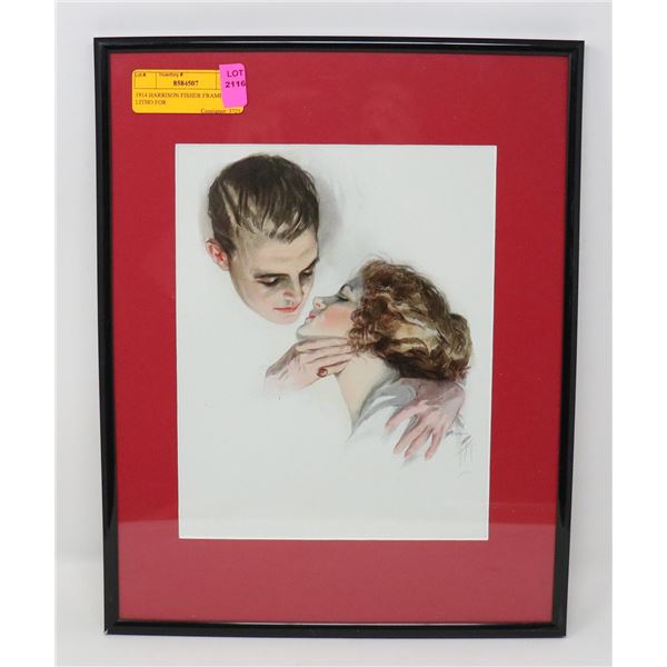 1914 HARRISON FISHER FRAMED LITHO FOR
