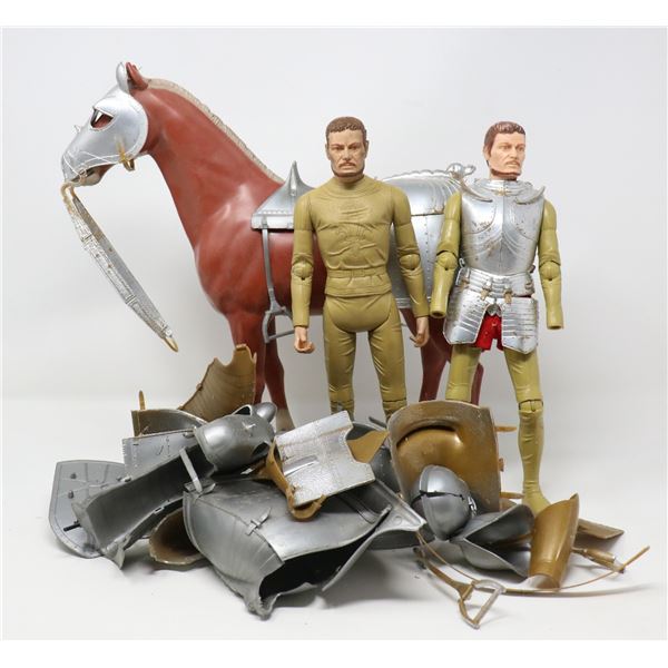 1960S MARX NOBLE KNIGHTS W ARMOURED HORSE LOT