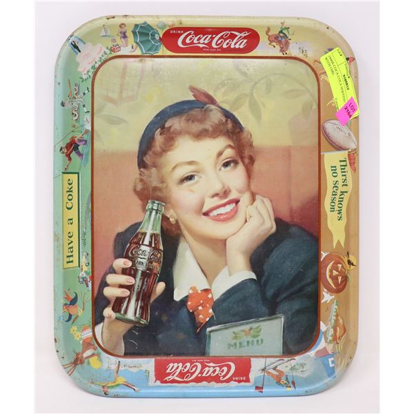 1940S COCA COLA SERVING TRAY WITH GIRL