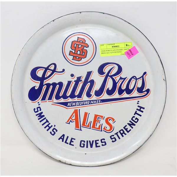 1920S PORCELAIN ENAMEL SMITH BROS ALE ADVERTISING