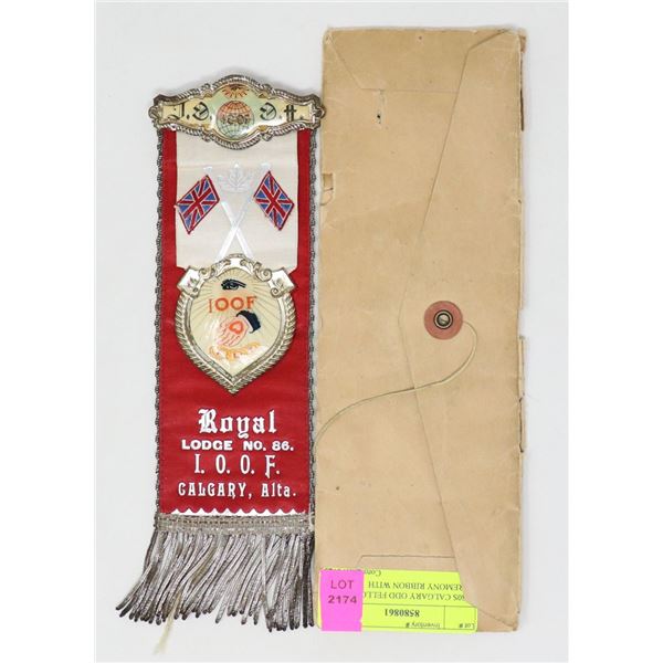 1880S CALGARY ODD FELLOWS CEREMONY RIBBON WITH