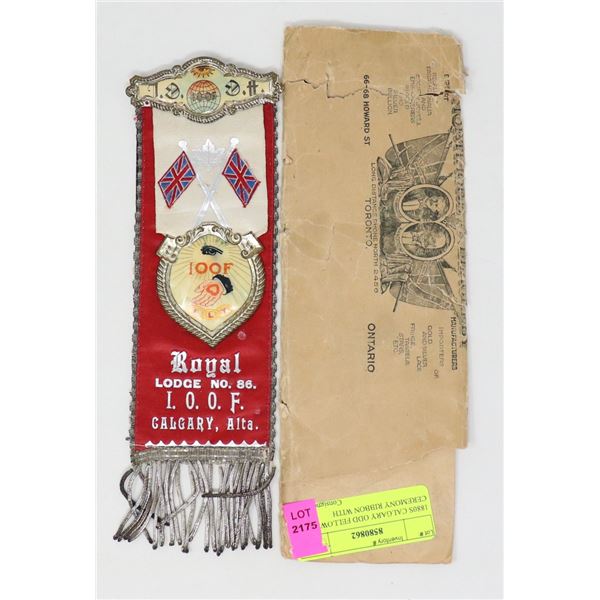 1880S CALGARY ODD FELLOWS CEREMONY RIBBON WITH