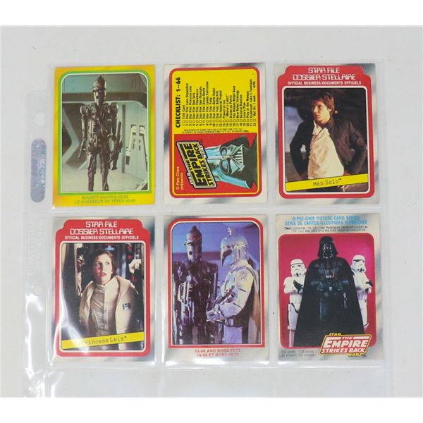 LOT OF SIX 1977 STAR WARS CARDS