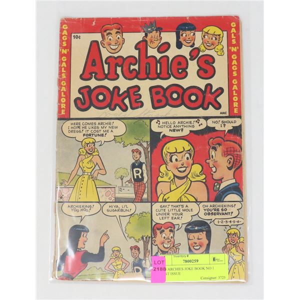 1953 ARCHIES JOKE BOOK NO 1 FIRST ISSUE