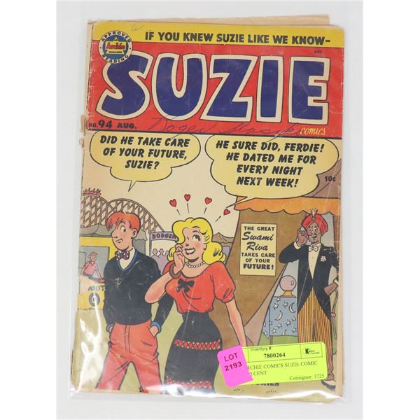 1953 ARCHIE COMICS SUZIE COMIC NO 94 10 CENT