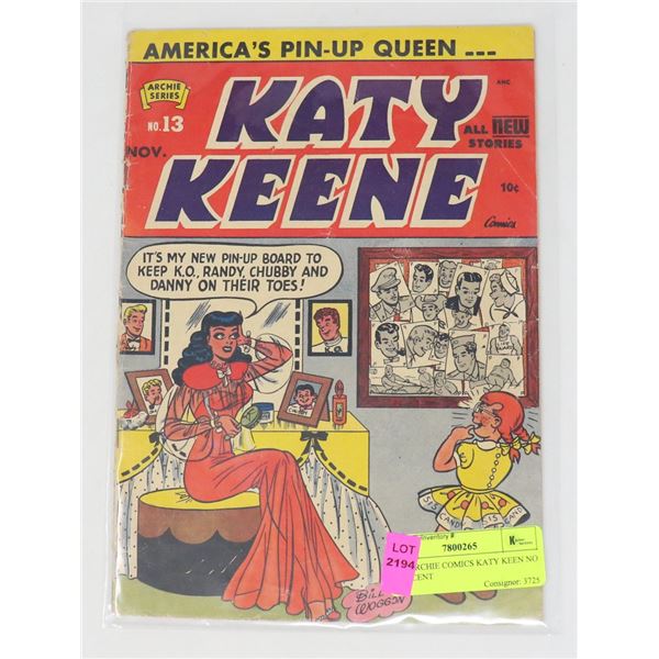 1953 ARCHIE COMICS KATY KEEN NO 13 10 CENT