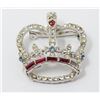 Image 1 : VINTAGE CROWN COSTUME JEWELLERY BROOCH