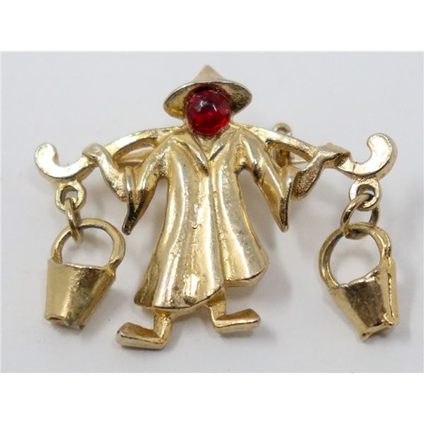 1950S ASIAN STYLIZED BROOCH