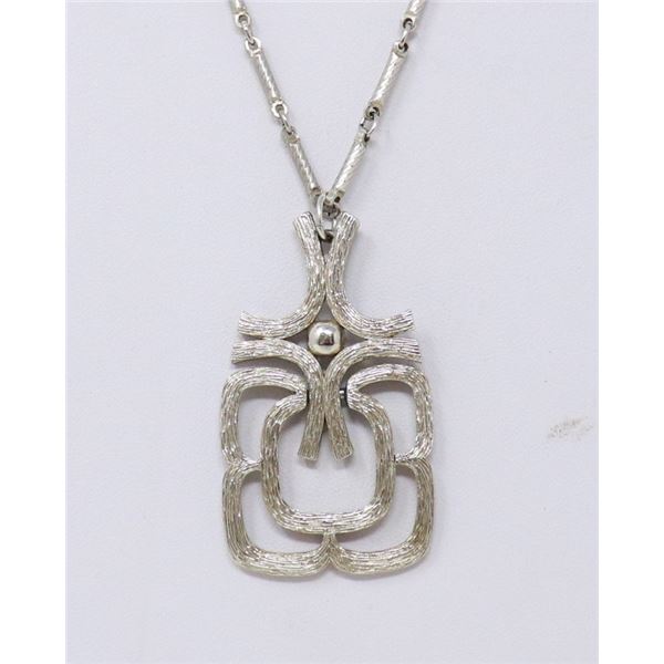 VINTAGE SILVER TONE ORNATE NECKLACE