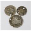 Image 1 : RARE 1853 US 3 CENT SILVER COIN & TWO SMALL