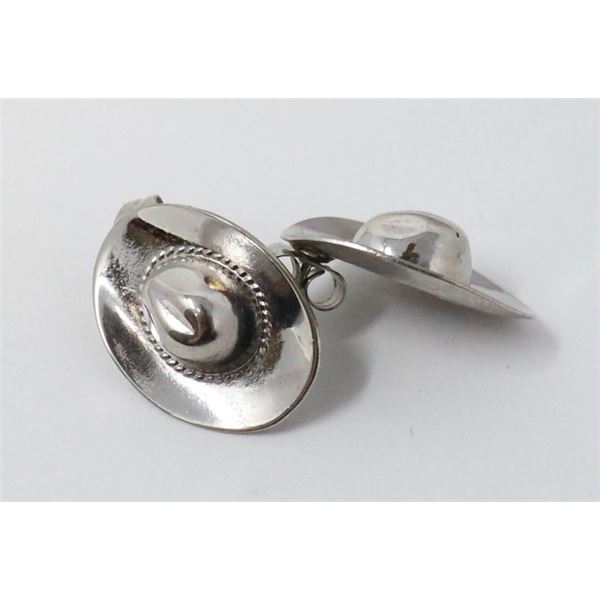 STERLING SILVER COWBOY HAT EARRINGS