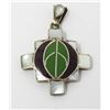 Image 1 : STERLING SILVER PENDANT WITH ENAMEL INLAY