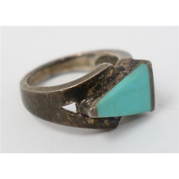 925 SILVER RING WITH BLUE STONE