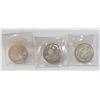 Image 1 : LOT OF 3 SILVER CANADIAN 50 CENT COINS