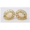 Image 1 : ANTIQUE GOLD TONE CAMEO FILIGREE EARRINGS