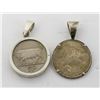 Image 1 : 1901 BELGIAN & IRISH SILVER COIN PENDANTS