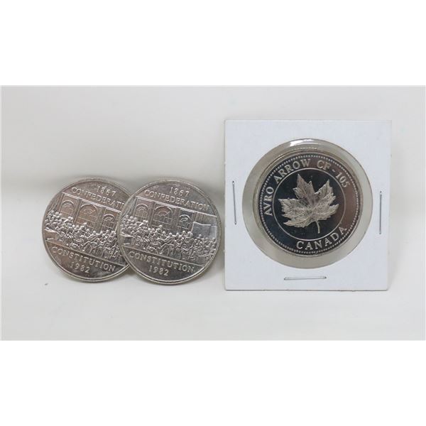 LOT OF THREE VINTAGE CANADIAN COMMEMORATIVE COINS