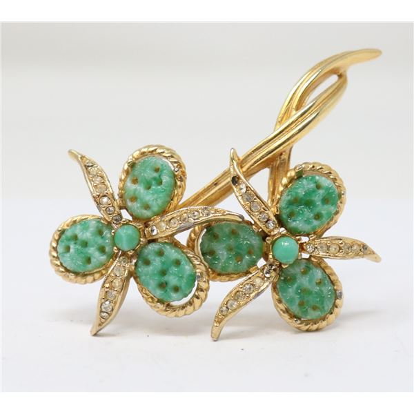 VINTAGE GOLD TONE COSTUME JEWELLERY BROOCH