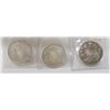 Image 1 : LOT OF 3 SILVER CANADIAN 50 CENT COINS