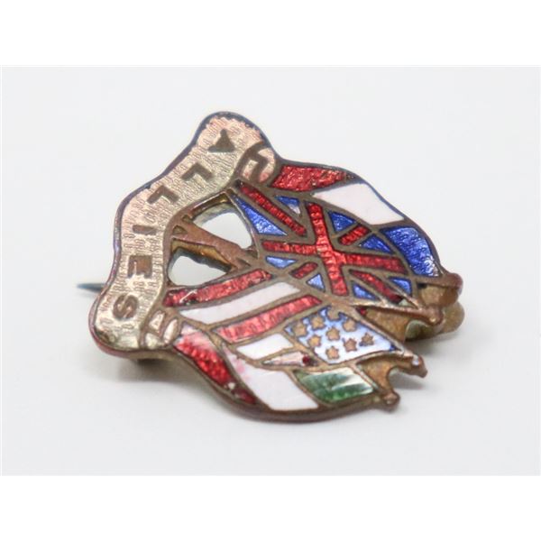 WW1 ALLIES ENAMELLED LAPEL PIN