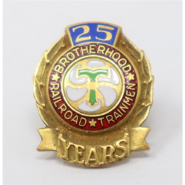 ANTIQUE RAILWAY TRAINMEN 25 YEAR PIN