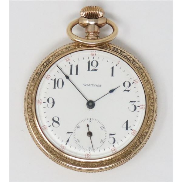 ANTIQUE 15J GOLD FILLED WALTHAM POCKET WATCH