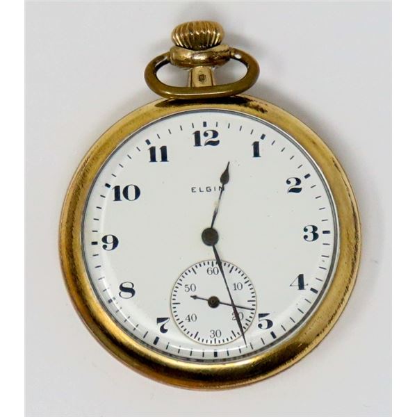 ANTIQUE ELGIN ARABIC DIAL GOLD FILLED POCKET WATCH
