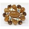 Image 1 : VINTAGE AMBER COLOUR COSTUME JEWELLERY BROOCH