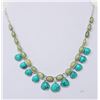 Image 1 : TURQUOISE AND SILVER TONE NECKLACE