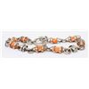 Image 1 : 925 SILVER AND ORANGE MURANO GLASS BRACELET