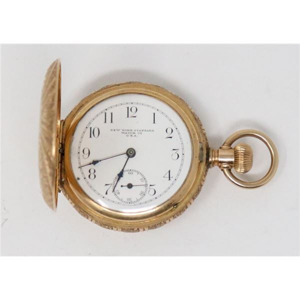 ANTIQUE NY STANDARD HUNTER STYLE POCKET WATCH