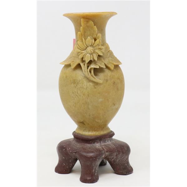 SMALL ANTIQUE CARVED CHINESE STONE VASE