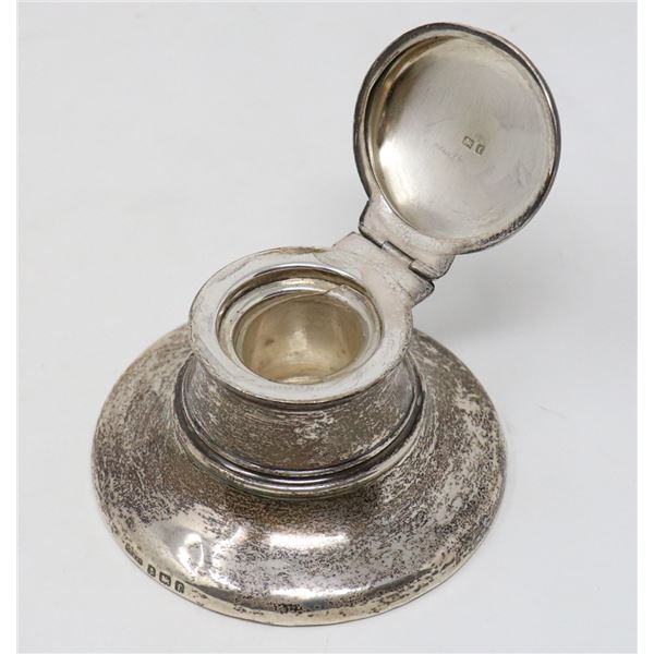 1800S STERLING SILVER DESK TOP INKWELL ENGLISH MAD