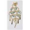 Image 1 : 14K ITALIAN GOLD FANCY PENDANT WITH BLUE BEADS