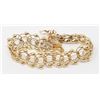 Image 1 : 10K GOLD ORNATE DESIGN BAND BRACELET W/GOLD BEADS