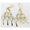 Image 1 : 14K ITALIAN GOLD FANCY EARRINGS WITH BLUE BEADS, S